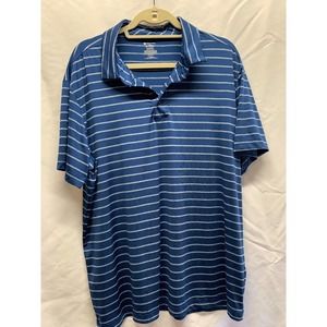 Members Mark Dark Blue Gray Stripe Size XL Mens Polo / Golf Shirt (KH37)